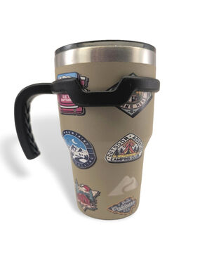 Ozark trail 30 oz tumbler with handle and lid, happy camper theme